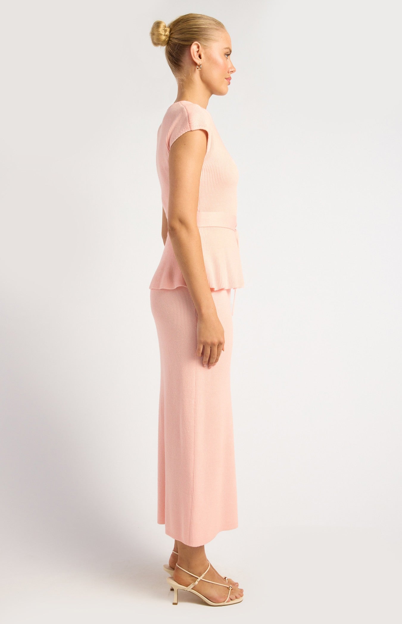 Cap Sleeve Knit Midi Skirt