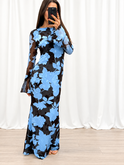 Midnight Bloom Floral Maxi Dress