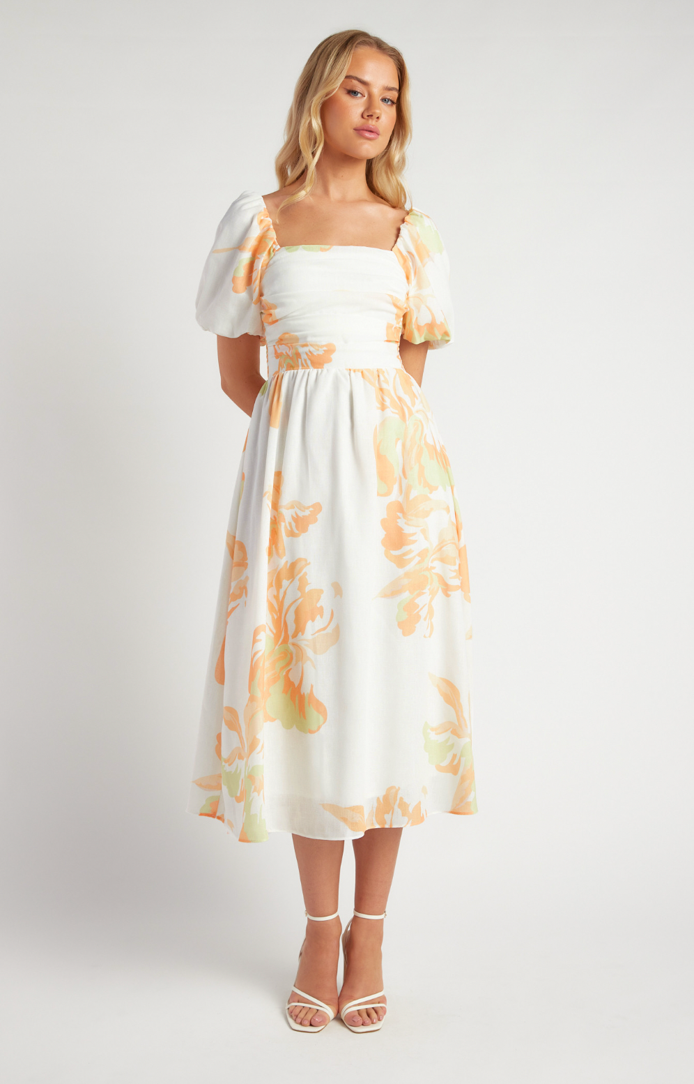 Orange Blossom  Midi Dress