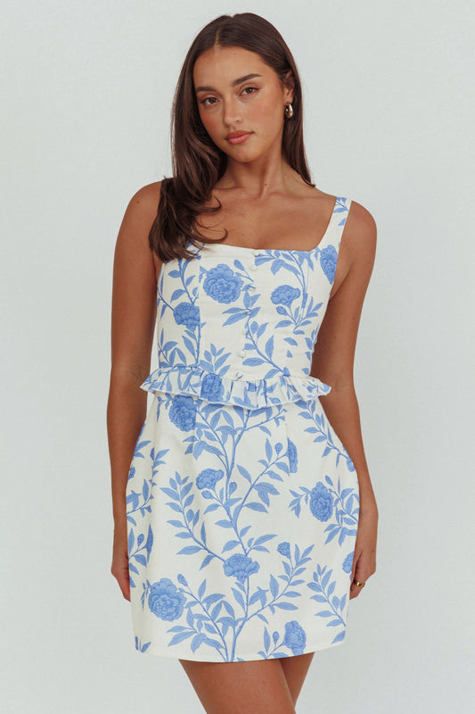 Juliette Blue Floral Mini Dress