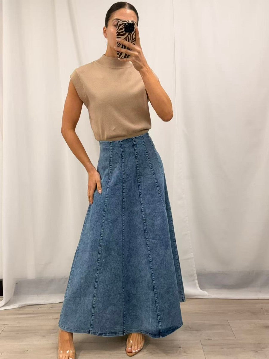 The Camille Denim Maxi Skirt