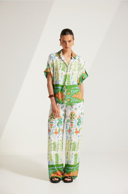 White Giselle Printed Shirt