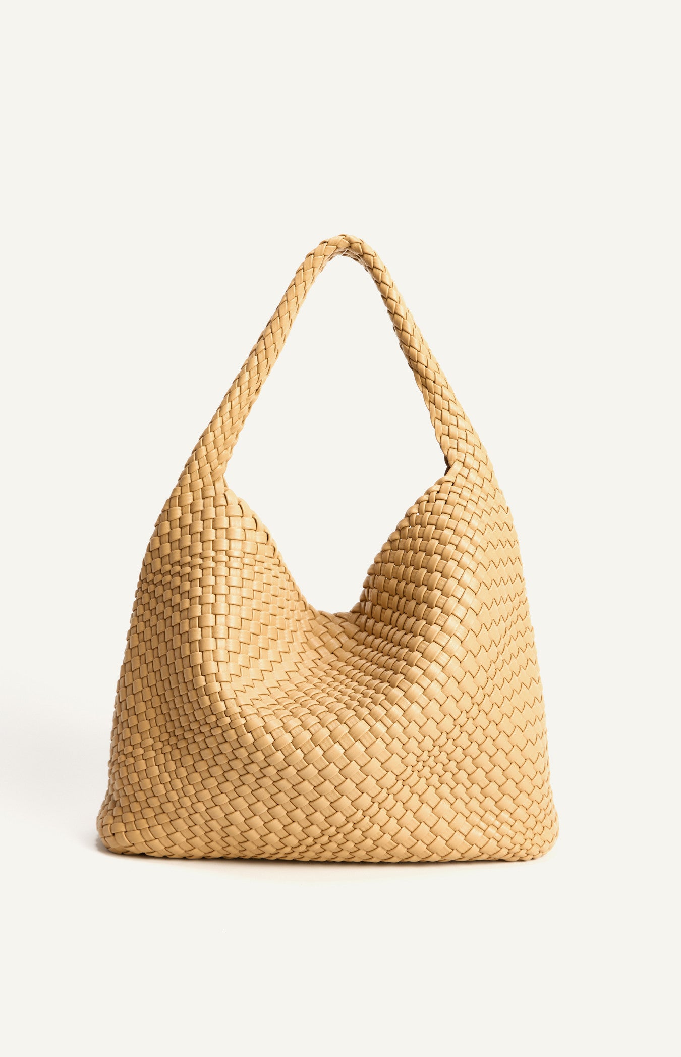 Woven Vegan Leather Hobo Bag