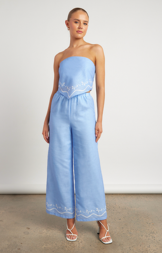 Linen Set with Scarf Top