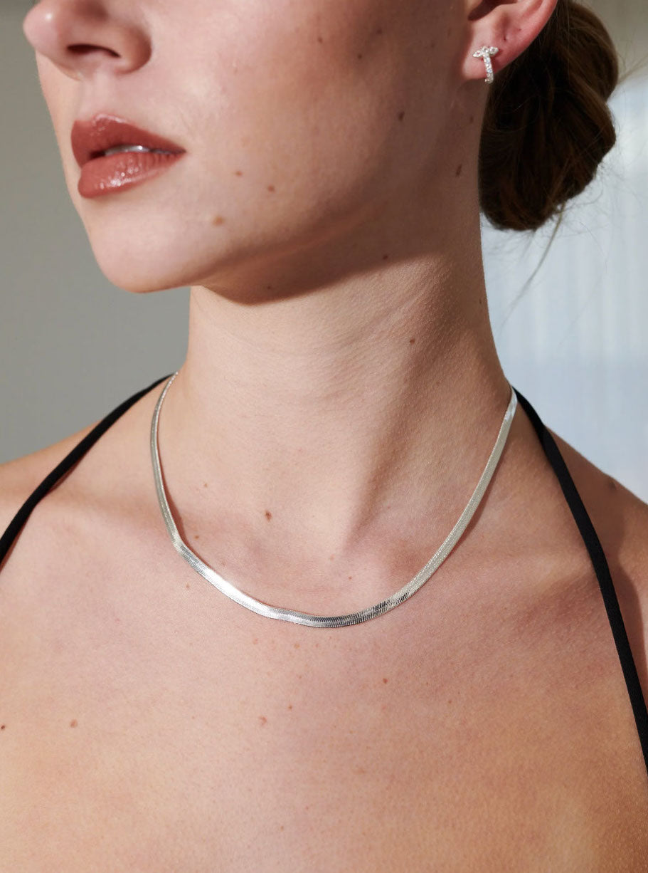 4mm Snake Chain Silver Plated Necklace
