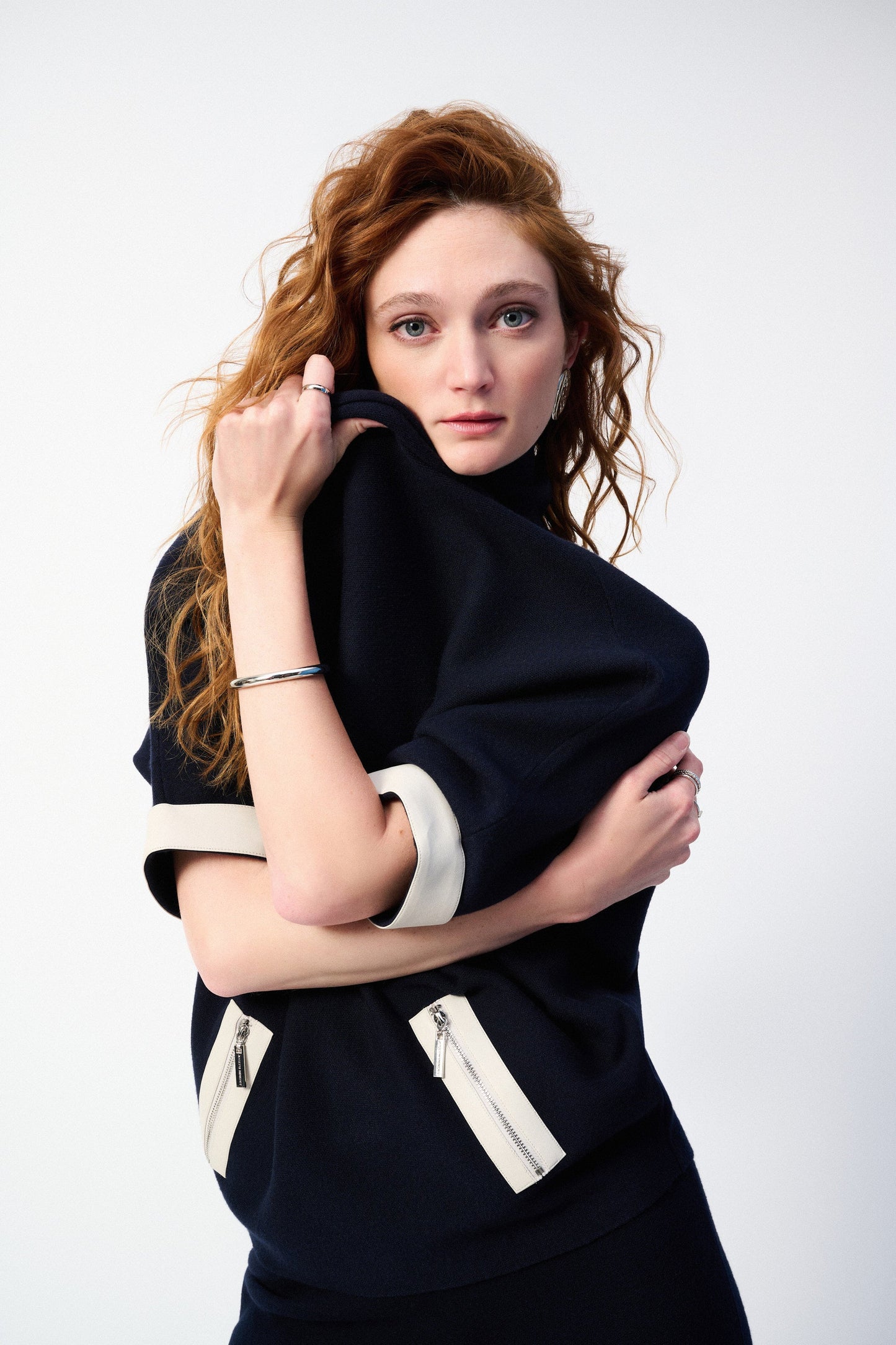 Sweater Knit Funnel Neck Top