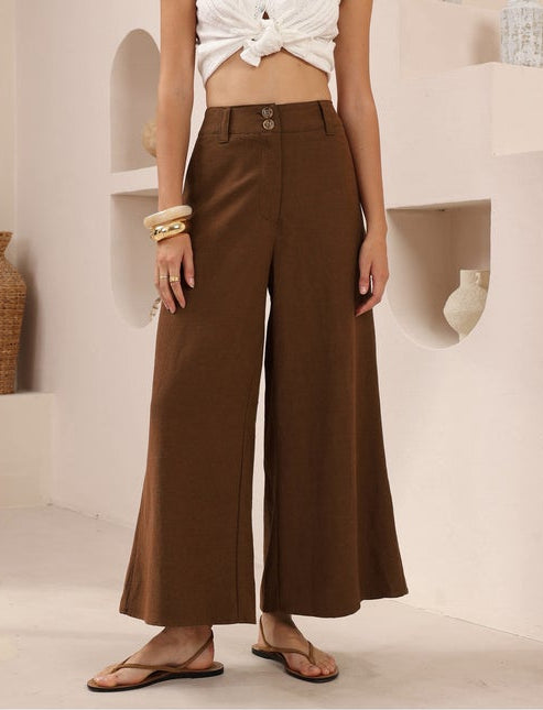Beige linen pants