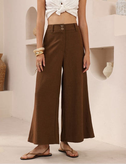 Beige linen pants