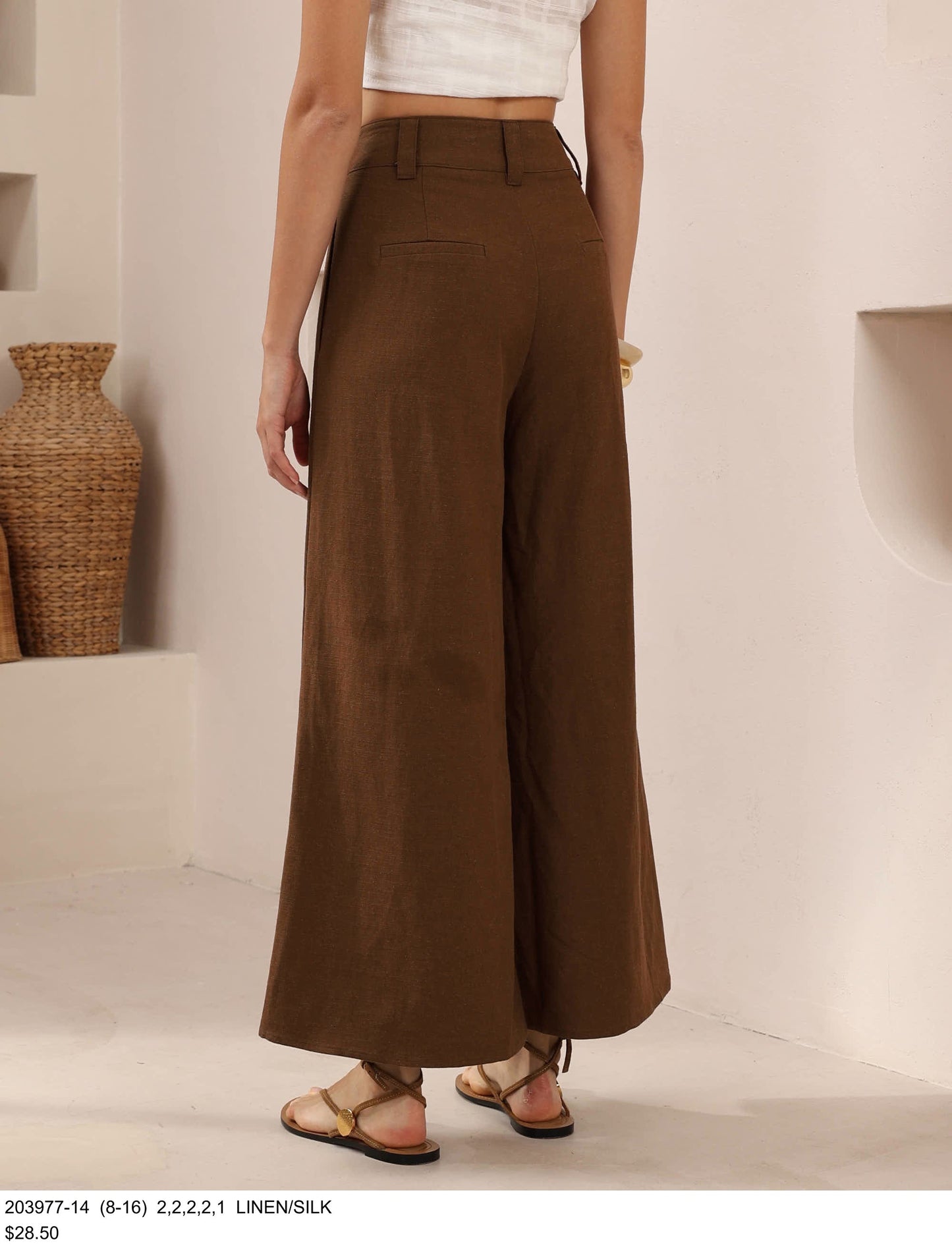 Brown linen pants