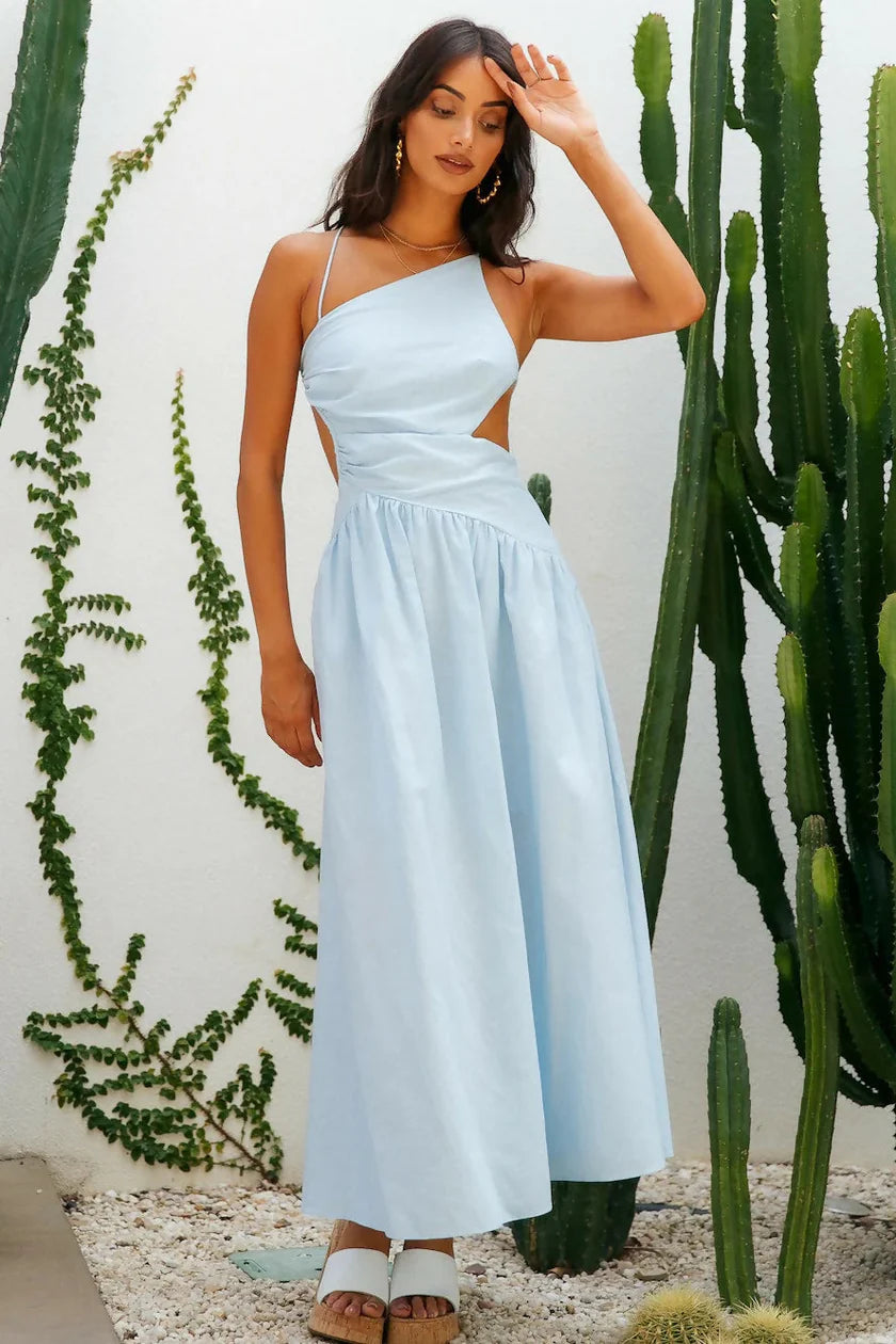Rosemary Linen Tie-Back Maxi Dress