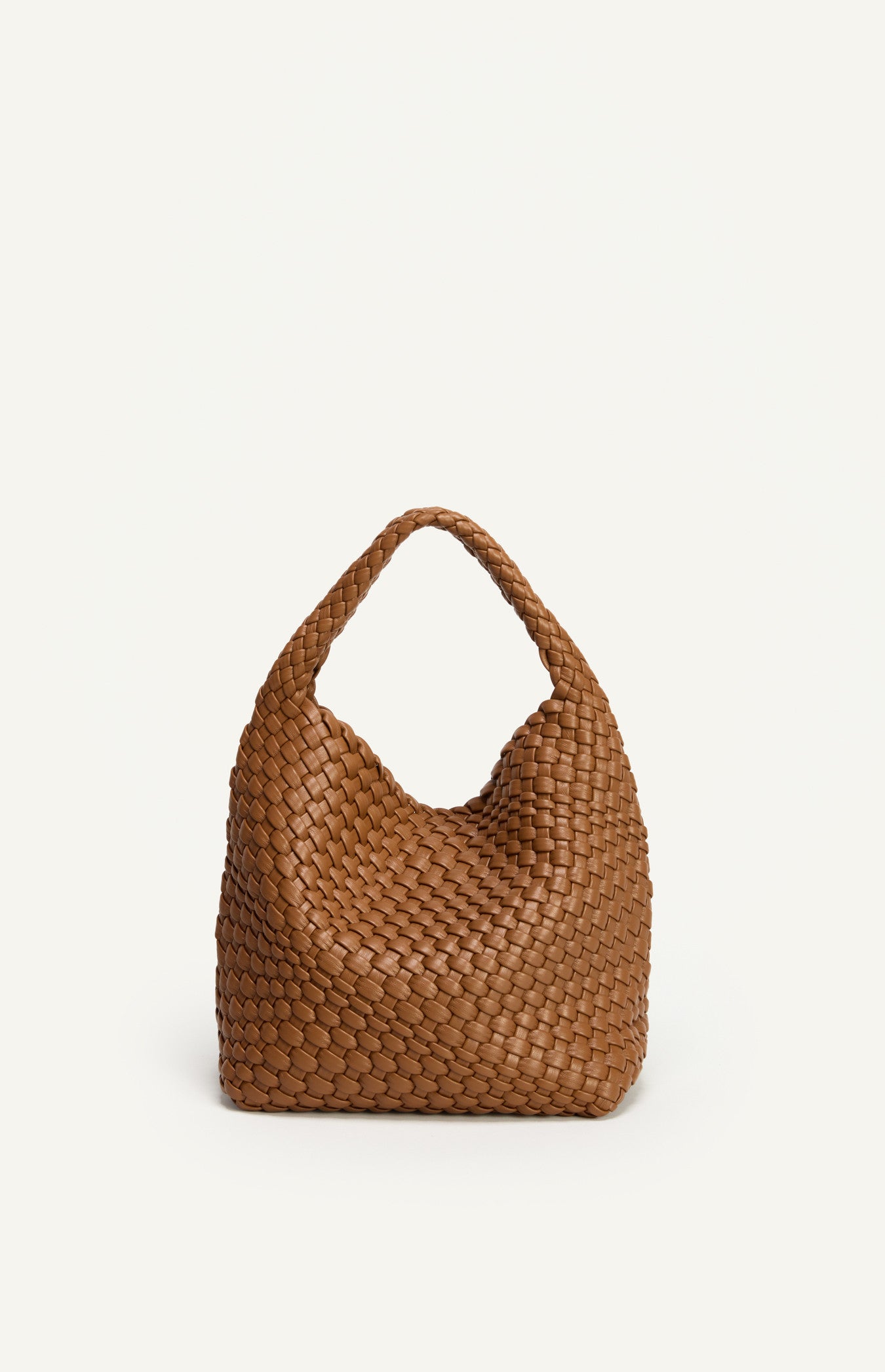 Woven Vegan Leather Handle Bag