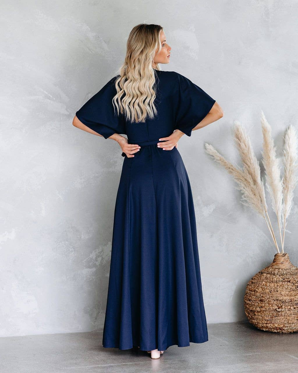 La Mere Wrap Navy Dress