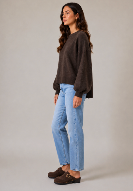 Chocolate Wool Oversized Jumper