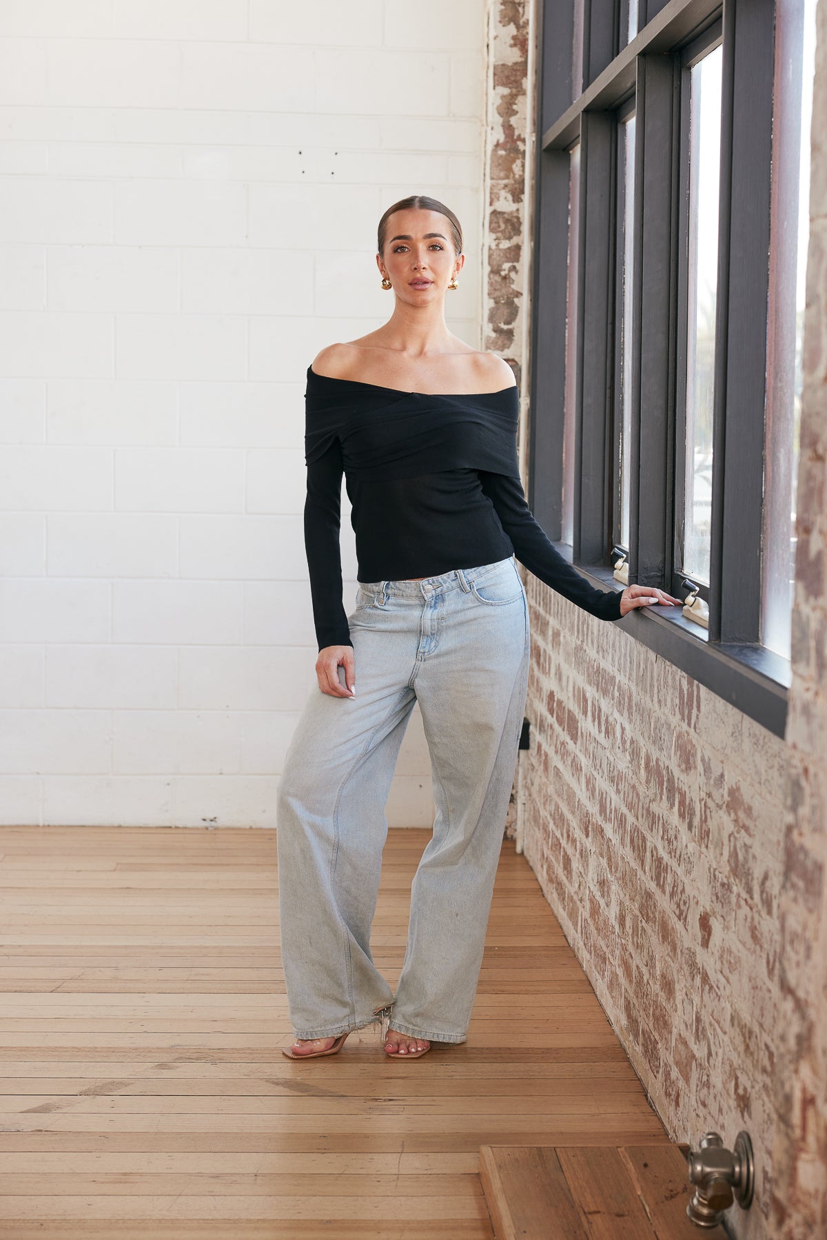 Kinslee Off Shoulder Long Sleeve Knit Top