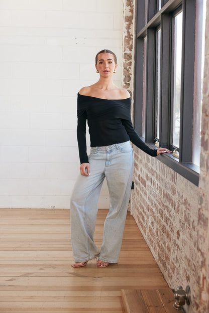 Kinslee Off Shoulder Long Sleeve Knit Top