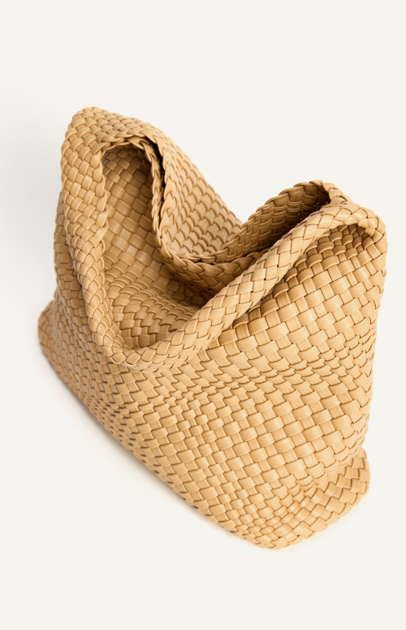 Woven Vegan Leather Hobo Bag