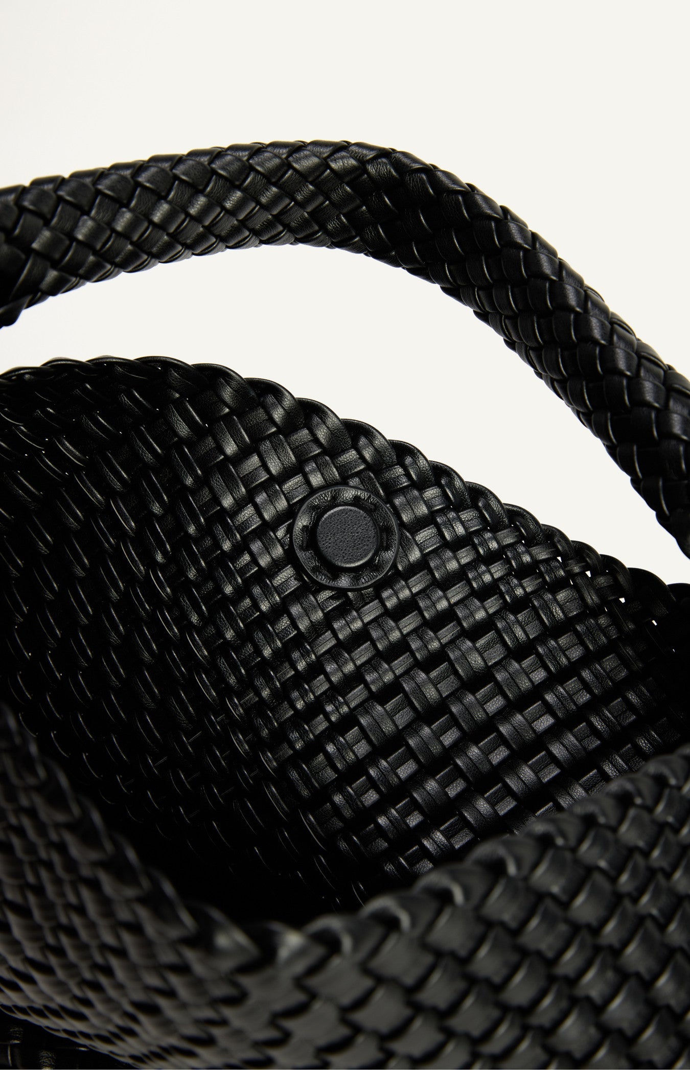 Black Woven Vegan Leather Hobo Bag with Pouch