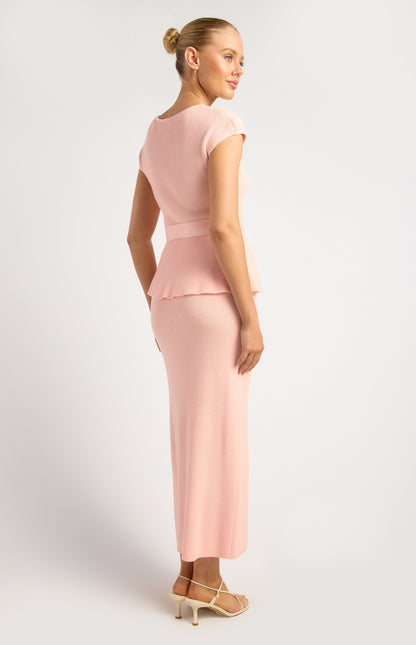 Cap Sleeve Knit Top With Waist Tie