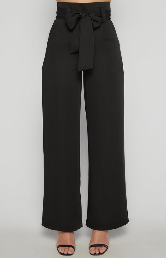 Paper Bag Waist Wide Leg Pants