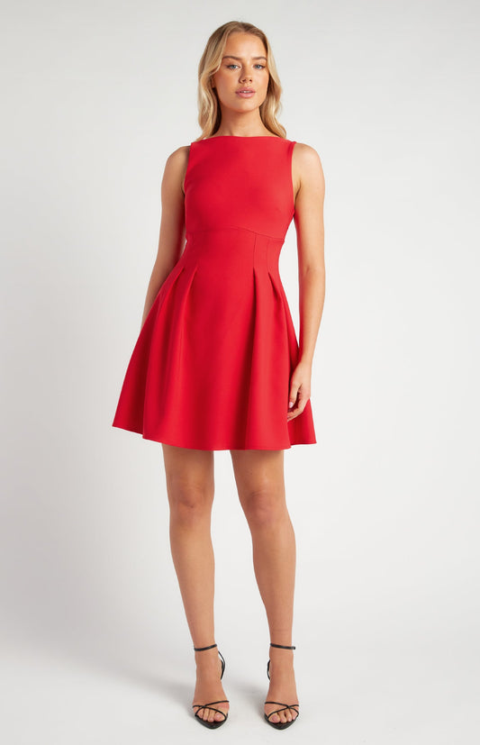 Red Cinched Mini Dress