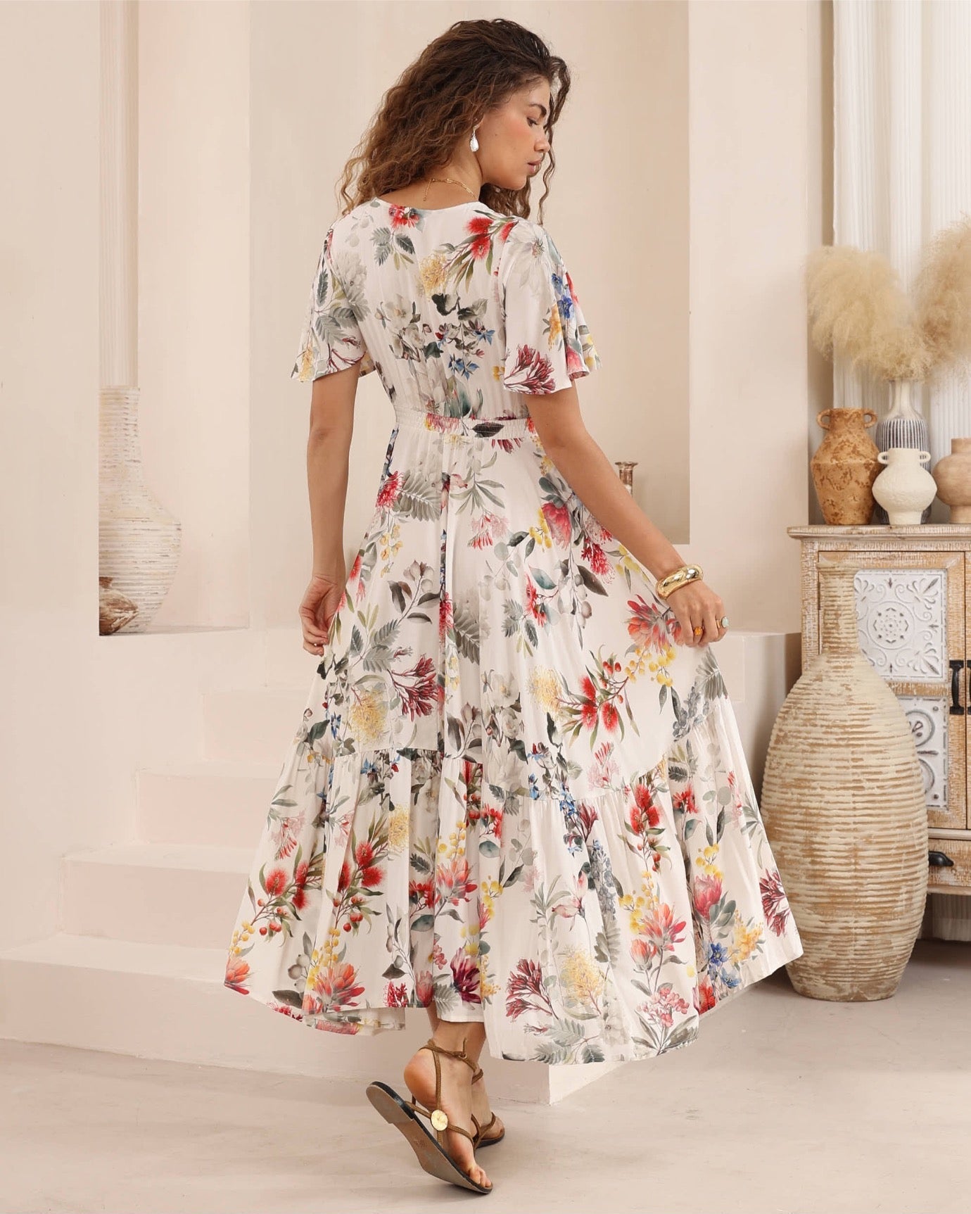 White Floral Maxi Dress