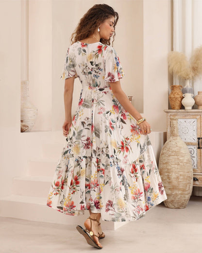 White Floral Maxi Dress