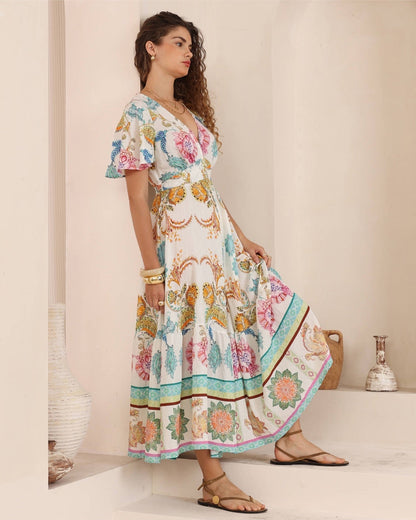 Multi-Print Maxi Dress