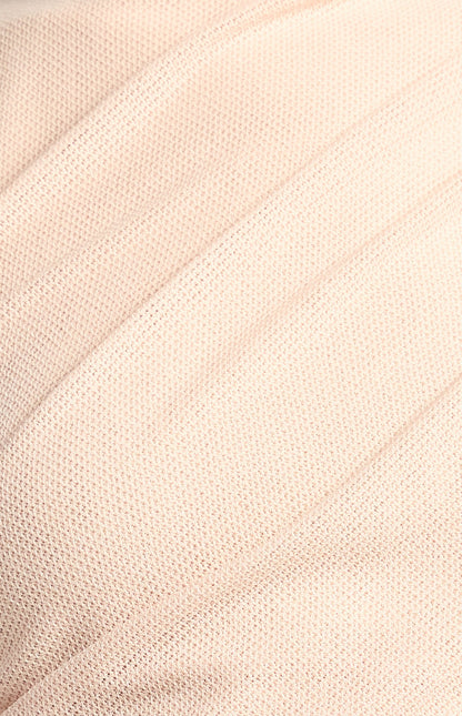 Draped Neckline Textured Mesh Maxi Dress