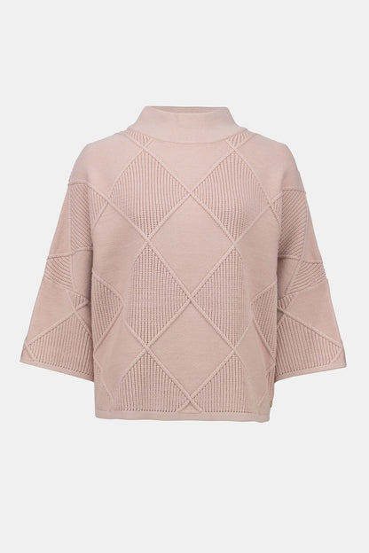 Textured Sweater Knit Mock Neck Pullover