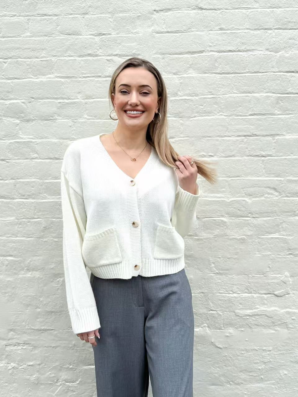 Ivory Melange Shot Cardi