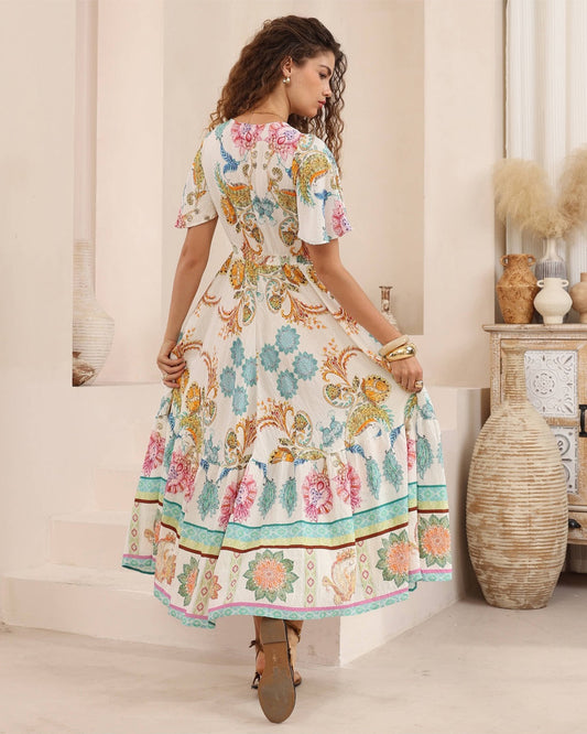 Multi-Print Maxi Dress