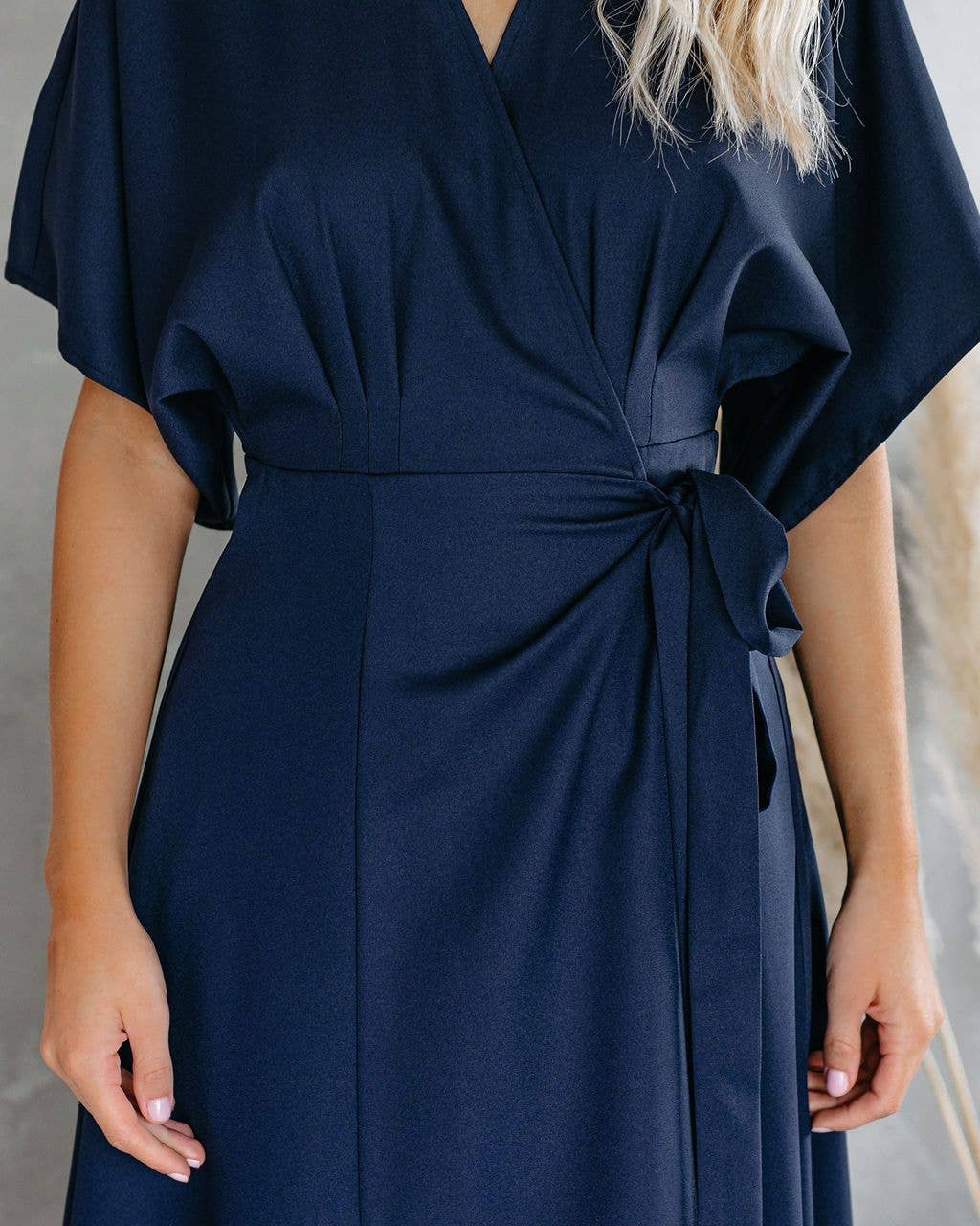 La Mere Wrap Navy Dress