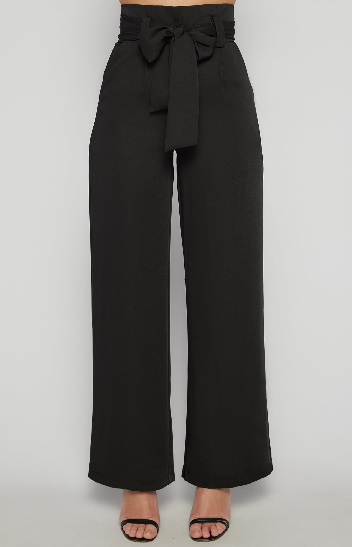 Paper Bag Waist Wide Leg Pants