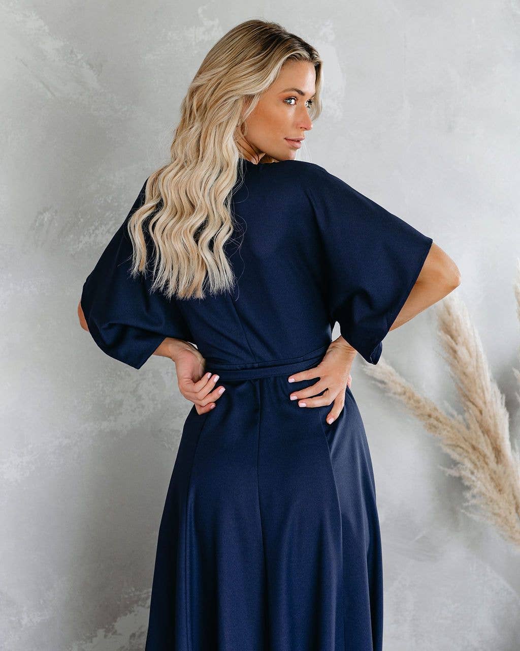La Mere Wrap Navy Dress