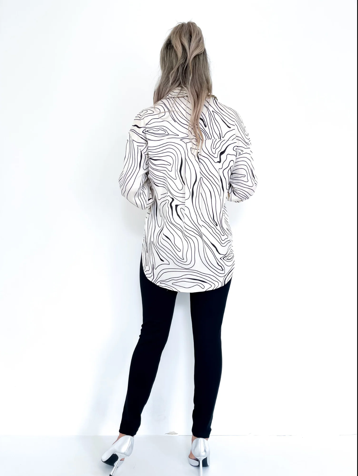 Lucy Print Xover Cut Button Up