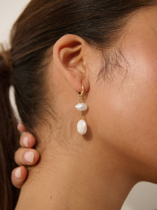 Aura Pearl 18K Gold Plated Earrings