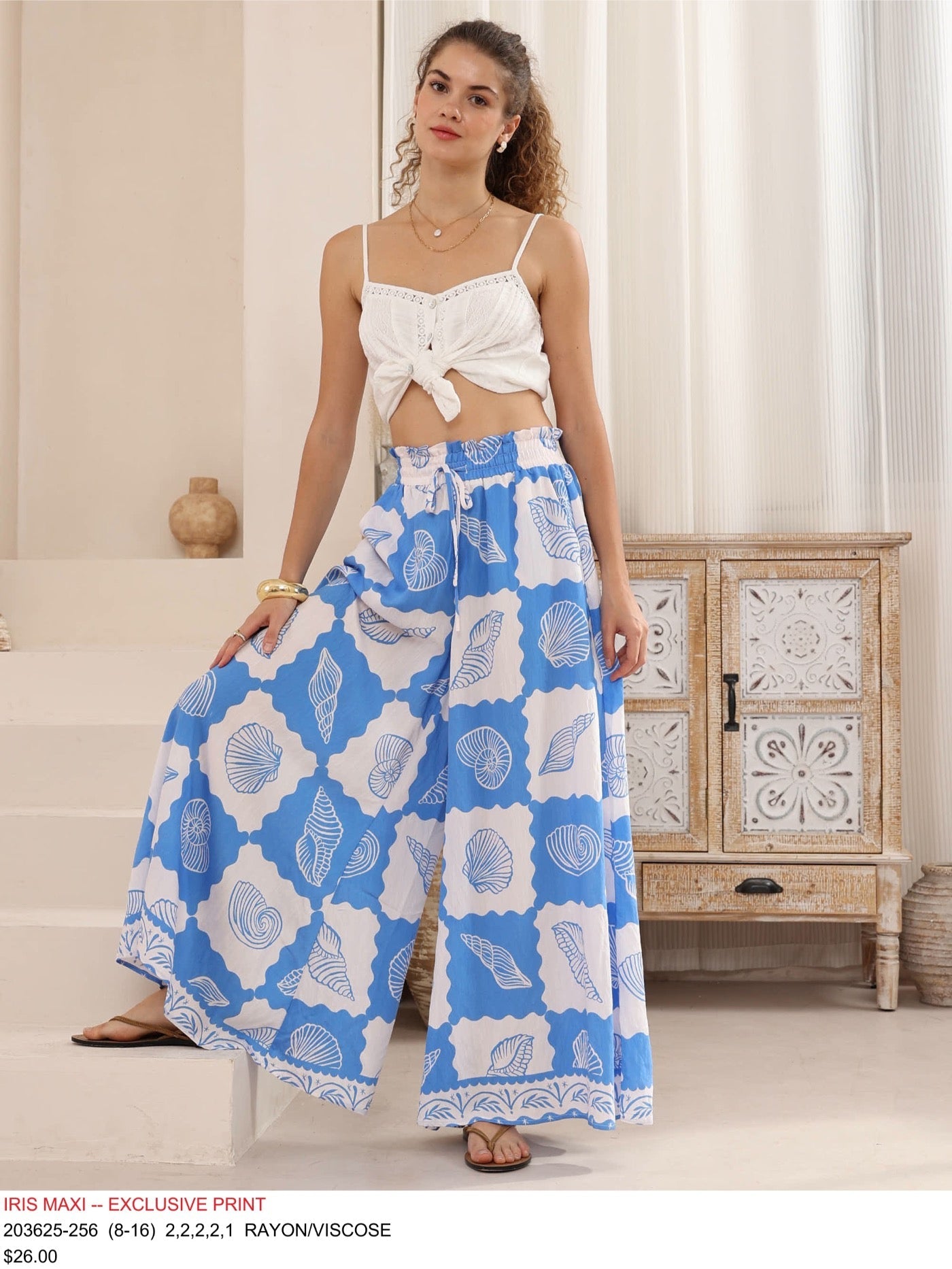 Blue seashell pants