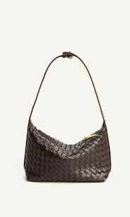 Woven Vegan Leather Adjustable Shoulder Bag