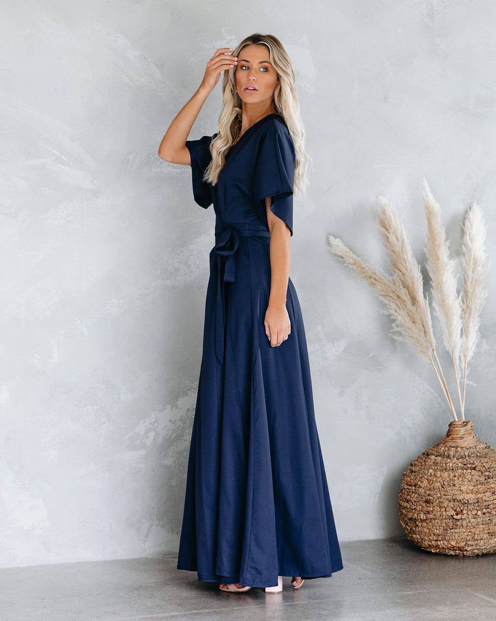 La Mere Wrap Navy Dress