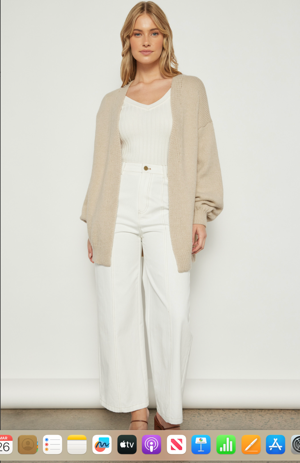Beige Oversized Bubble Sleeve
Cardigan