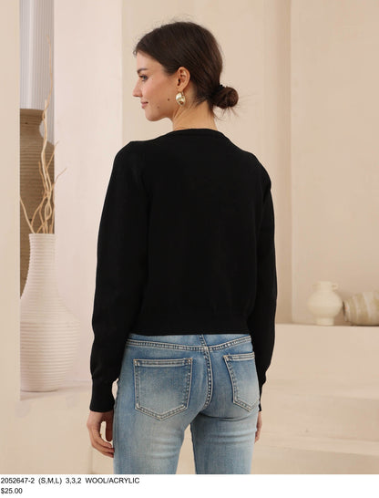 Black Button Through Cardigan