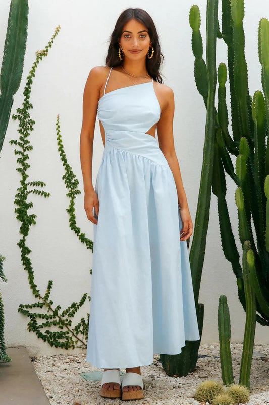 Rosemary Linen Tie-Back Maxi Dress