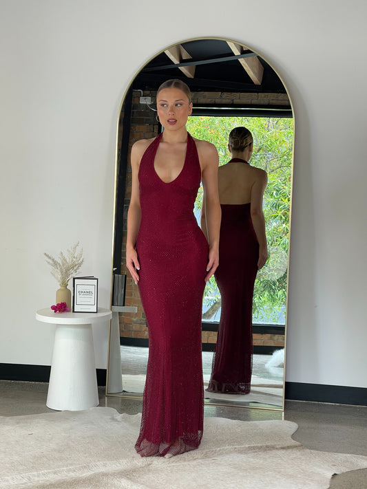 Sparkle Halter Neck Maxi Dress