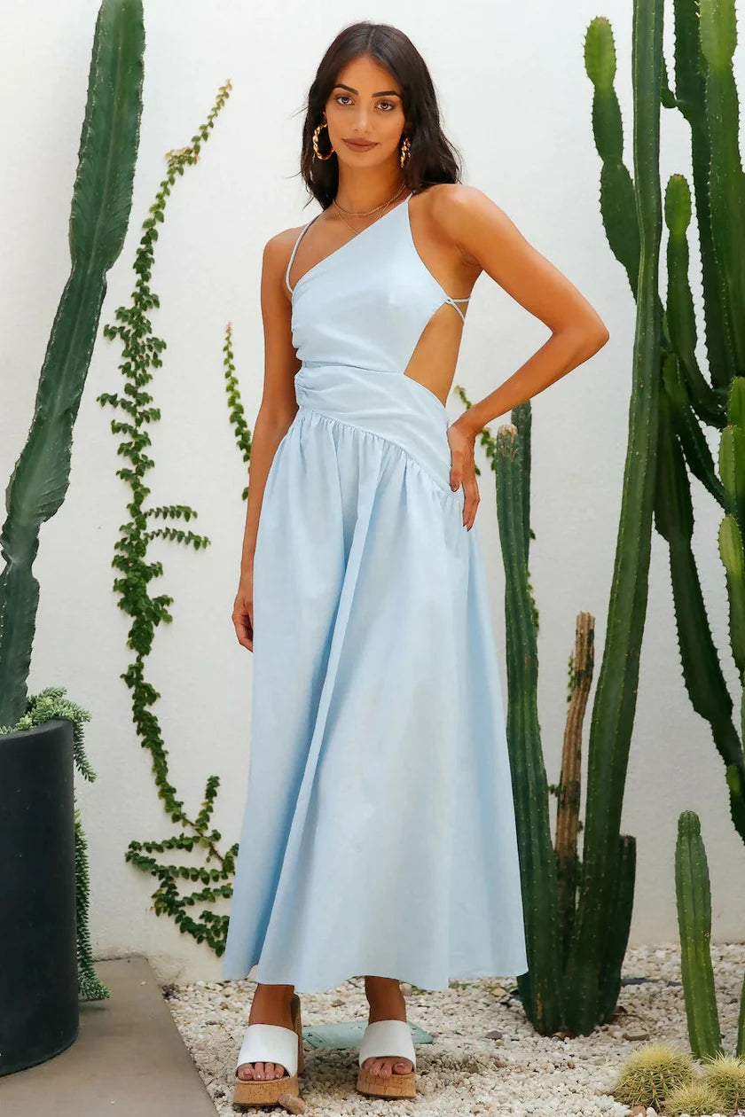 Rosemary Linen Tie-Back Maxi Dress