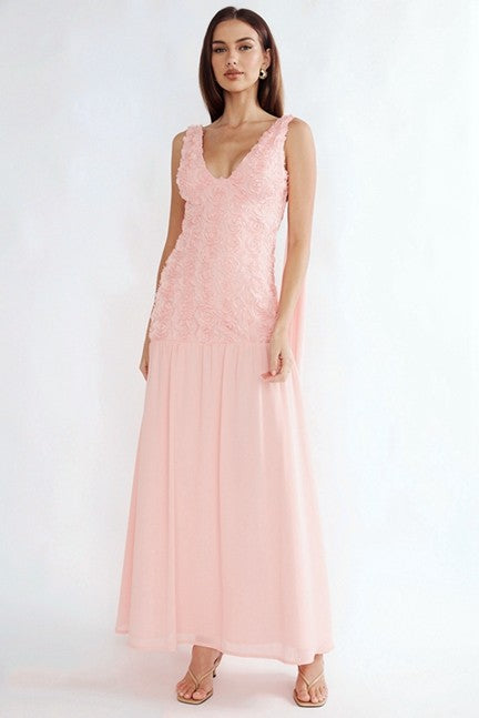Pink Vivienne Lace Maxi Dress