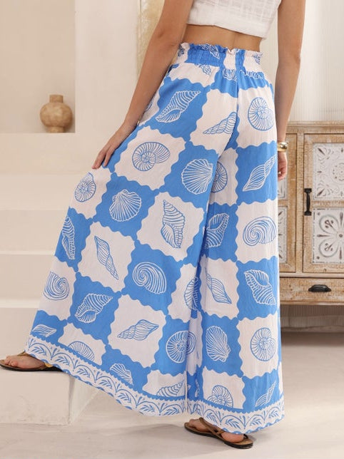 Blue seashell pants
