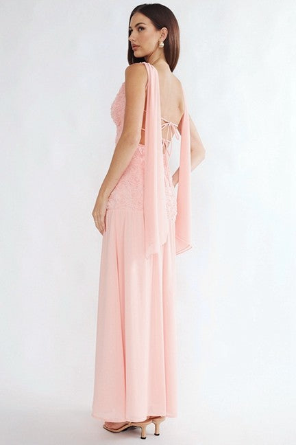 Pink Vivienne Lace Maxi Dress