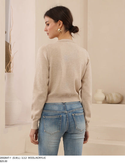 Beige Button Through Cardigan