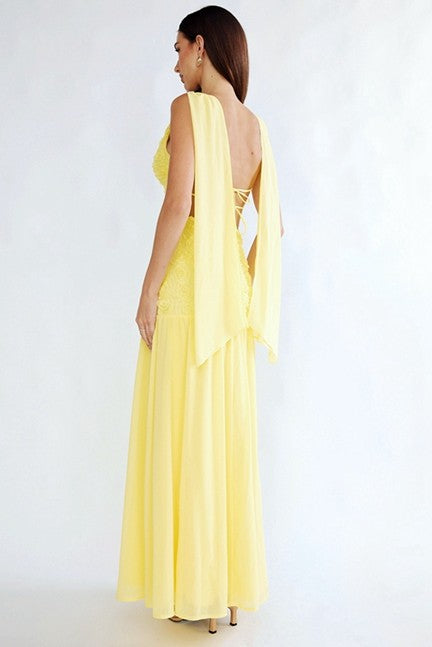 Yellow Vivienne Lace Maxi Dress
