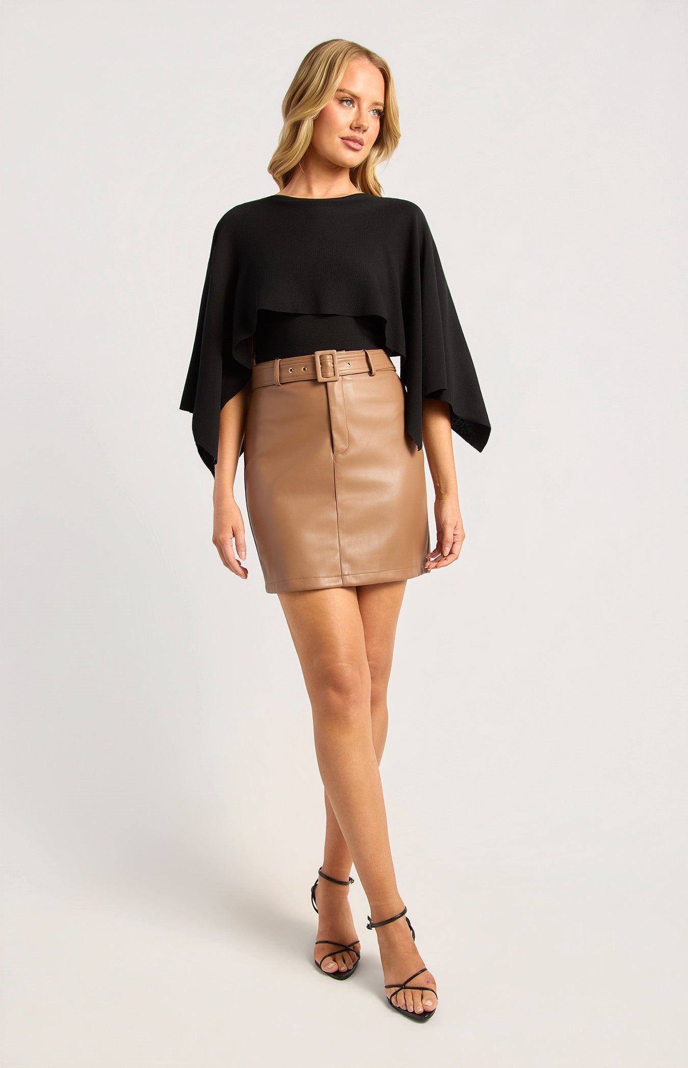 Black Cape Knit Top